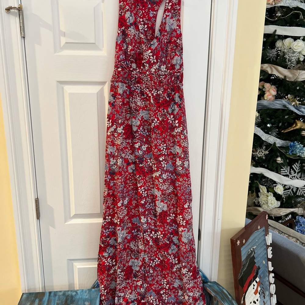 Ladies Size Medium "JOPNA" Red and White Floral Dress SEXY GUC ❤️